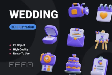 Wedding 3D Icon Pack