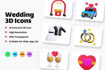 Wedding 3D Icon Pack