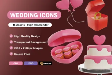 結婚式 3D Iconパック