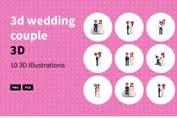Wedding Couple 3D Illustration Pack