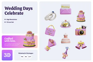 Wedding Days 3D Icon Pack