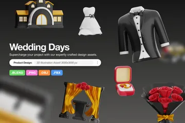 Wedding Days 3D Icon Pack