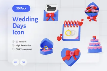 Wedding Days 3D Icon Pack