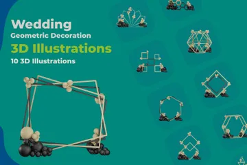 Wedding Geometric Decoration 3D Illustration Pack