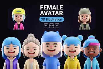 Weiblicher Avatar 3D Icon Pack