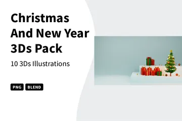 Weihnachten und Neujahr 3D Illustration Pack