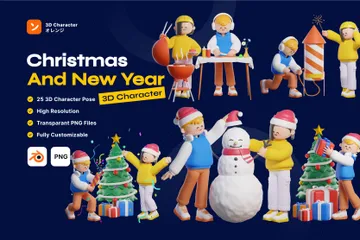 Weihnachten und Neujahr 3D Illustration Pack