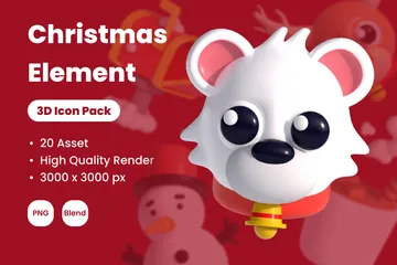 Weihnachtselement 3D Icon Pack