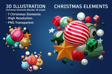 Weihnachtselemente 3D Icon Pack