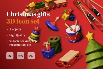 Weihnachtsgeschenke 3D Icon Pack