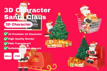 Weihnachtsmann 3D Illustration Pack