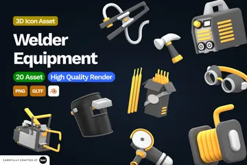 Welder Equipment 3D Icon Pack