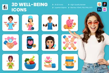 Well Being 3D Icon Pack