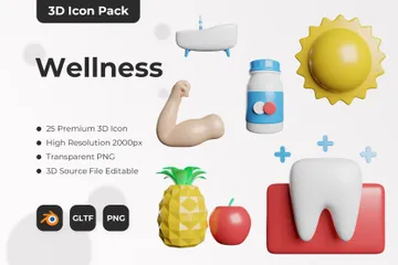 Wellness 3D Icon Pack