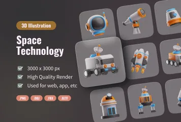 Weltraumtechnologie 3D Icon Pack