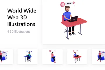 Weltweites Netz 3D Illustration Pack