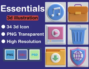 Grundausstattung 3D Icon Pack