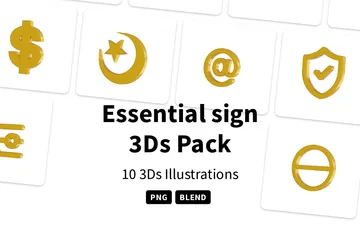 Wesentliches Zeichen 3D Icon Pack