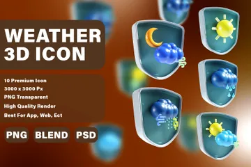 Wetter mit Schild 3D Icon Pack