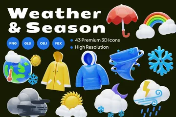 Wetter & Jahreszeit 3D Icon Pack