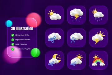 Wetterbericht 3D Icon Pack