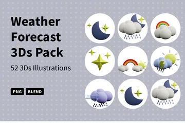 Wettervorhersage 3D Icon Pack