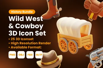 WILD WEST & COWBOY 3D Icon Pack