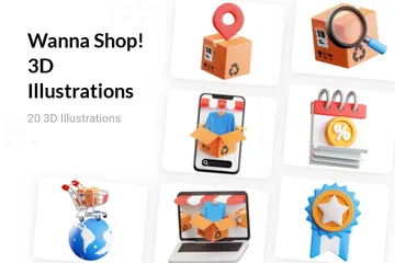 Willst du einkaufen! 3D Illustration Pack