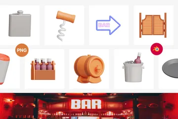 Wine Bar 3D Icon Pack