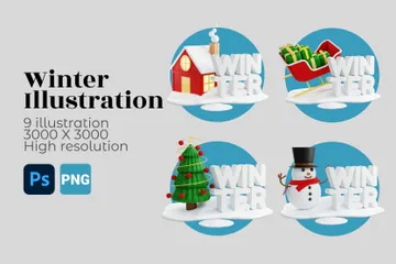 Winter 3D Illustration Pack