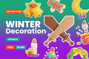 Winter Decoration 3D Icon Pack