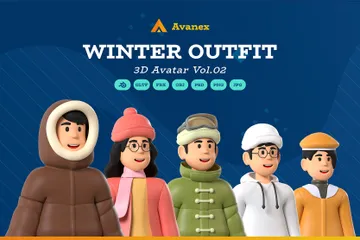 Winter Outfit Vol.02 3D Icon Pack