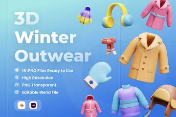 Winter Outwear 3D Icon Pack