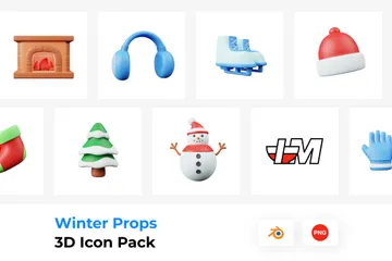 Winter Props 3D Icon Pack