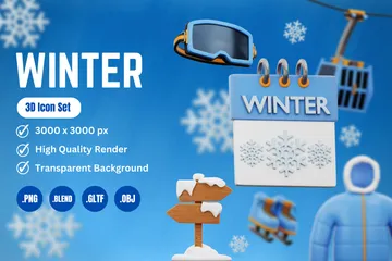 Winter Season 3D Icon Pack