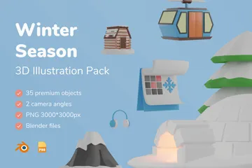 Winter Season 3D Illustration Pack