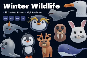 Winterwildtiere 3D Icon Pack