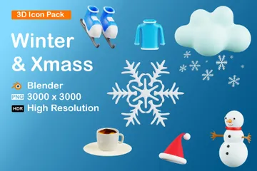 冬とクリスマス 3D Iconパック