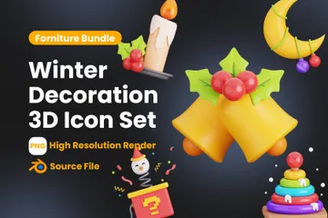 Winterdekoration 3D Icon Pack