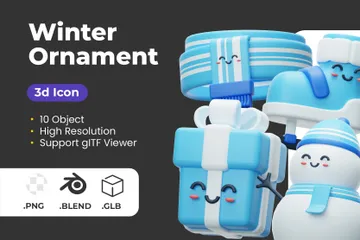 Winterdekoration 3D Illustration Pack