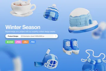 Wintersaison 3D-Illustration Pack