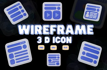 Wireframe 3D Icon Pack