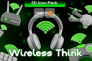 Wireless Think 3D Icon Pack