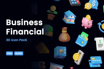 Geschäftliche Finanzen 3D Icon Pack