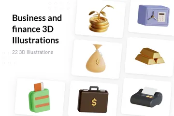 Geschäft und Finanzen 3D Illustration Pack