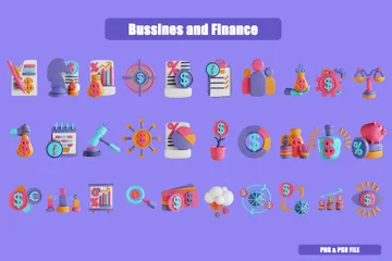 Geschäft und Finanzen 3D Illustration Pack