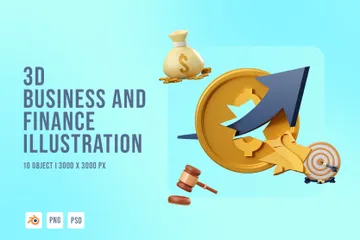 Geschäft und Finanzen 3D Icon Pack