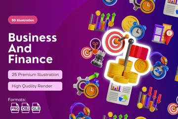 Geschäft und Finanzen 3D Icon Pack