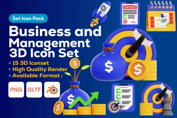 Geschäft und Management 3D Icon Pack