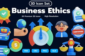 Unternehmensethik 3D Icon Pack